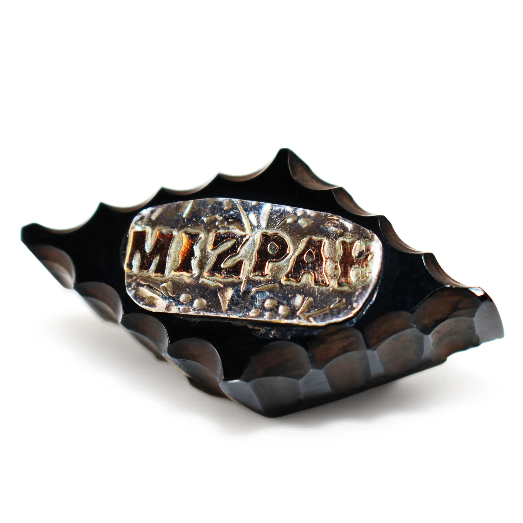 9ct Yellow Gold and Silver Jet MIZPAH Brooch