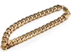 9ct Yellow Gold and Silver Filled Flat Curb Link Bracelet