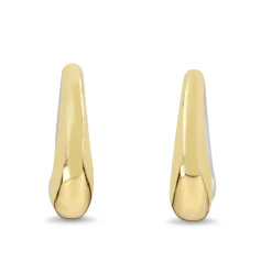 18ct Yellow Gold and Silver George Jenson Hoop Earrings