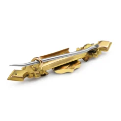 9ct Yellow Gold and Silver Antique Paste Shield Brooch