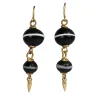 9ct Yellow Gold Antique Agate Drop Earrings