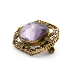 10ct Yellow Gold Antique Amethyst Brooch