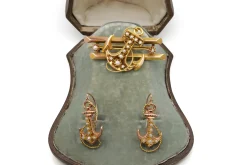 15ct Yellow Gold Antique Anchor Earrings
