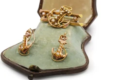 15ct Yellow Gold Antique Anchor Earrings