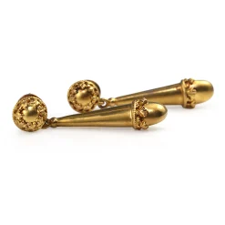 15ct Yellow Gold Antique Baton Style Earrings