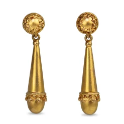 15ct Yellow Gold Antique Baton Style Earrings