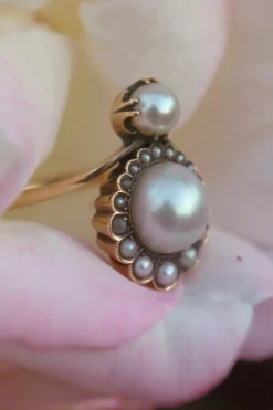 14ct Yellow Gold Antique Belle Époque Pearl Ring