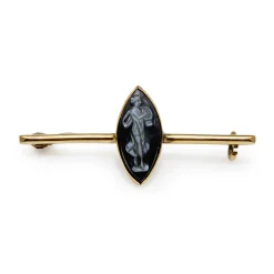 9ct Yellow Gold Antique Cameo Bar Brooch