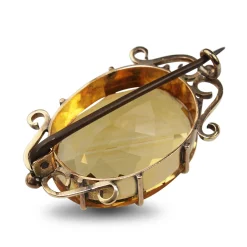 15ct Yellow Gold Antique Citrine Brooch