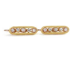 18ct Yellow Gold Antique Drop Diamond Earrings