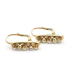 18ct Yellow Gold Antique Drop Diamond Earrings