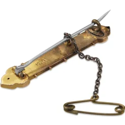 15ct Yellow Gold Antique Engraved Bar Brooch