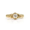 14ct Yellow Gold Antique Etched Solitaire Ring