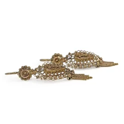 9ct Yellow Gold Antique Filigree Drop Earrings