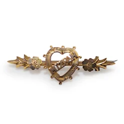 9ct Yellow Gold Antique MIZPAH Brooch
