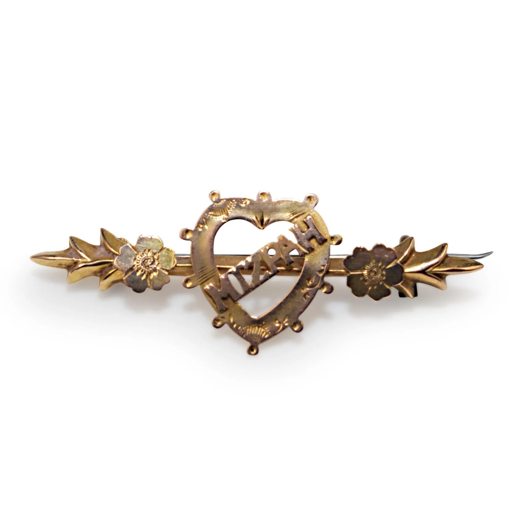 9ct Yellow Gold Antique MIZPAH Brooch