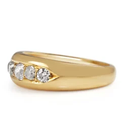 18ct Yellow Gold Antique Old Cut Diamond 5 Stone Ring