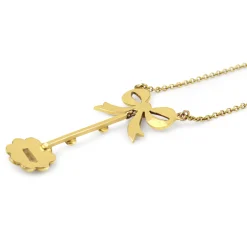 15ct Yellow Gold Antique Pearl Bow and Daisy Necklace