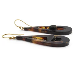 9ct Yellow Gold Antique Piqué Drop Earrings