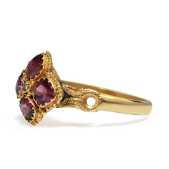 15ct Yellow Gold Antique Rhodolite Garnet Ring