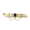 9ct Yellow Gold Antique Sapphire Brooch