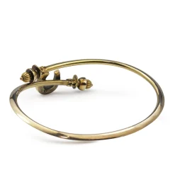 9ct Yellow Gold Antique Sapphire and Pearl Horse Shoe Bangle