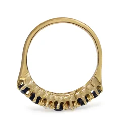18ct Yellow Gold Antique Sapphire and Old Cut Diamond Ring