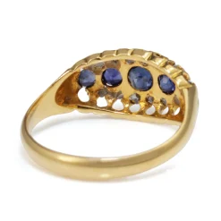 18ct Yellow Gold Antique Sapphire and Old/Rose Cut Diamond Ring