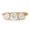 18ct Yellow Gold Antique Style 3 Stone Diamond Ring