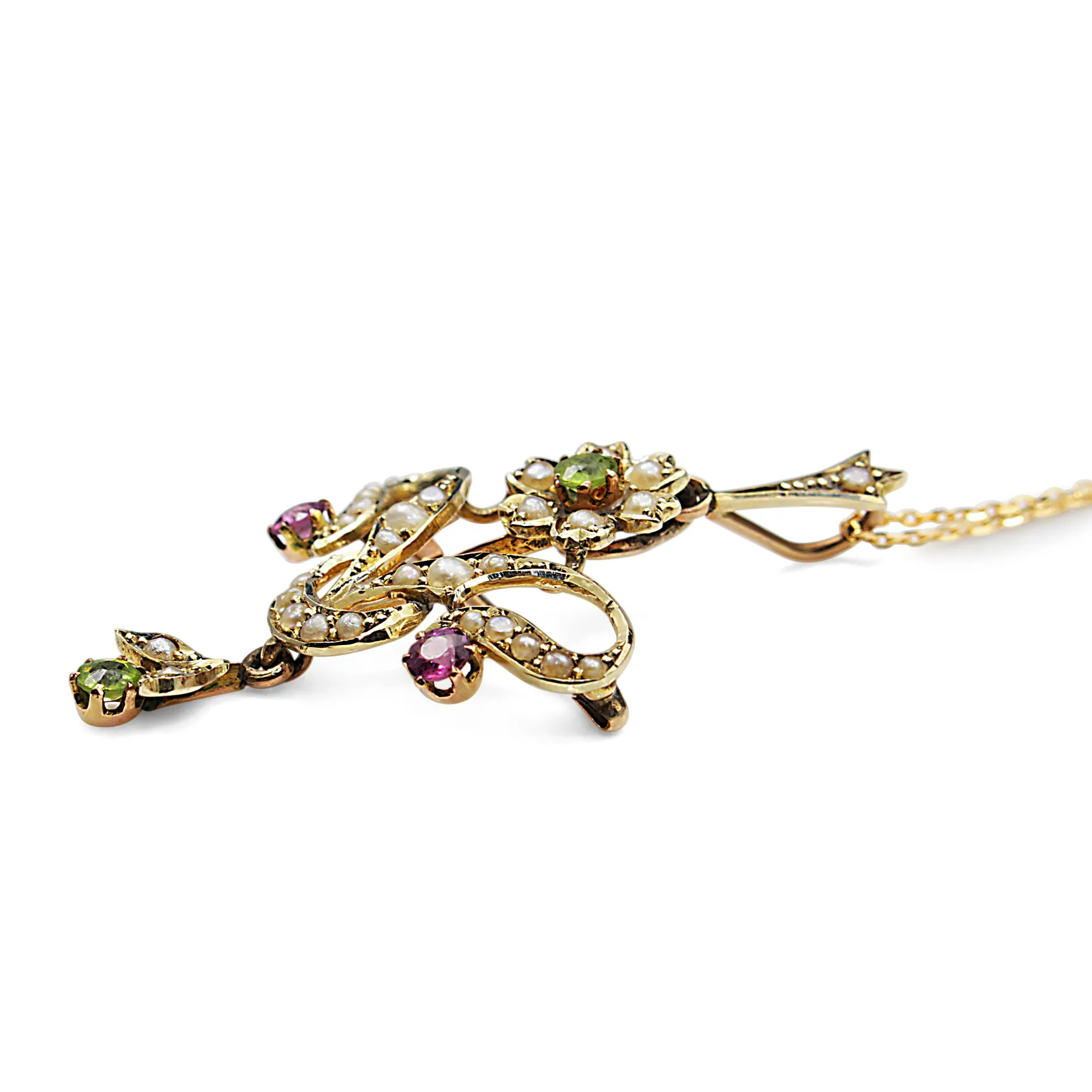 9ct Yellow Gold Antique Suffragette Necklace / Brooch