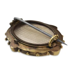 15ct Yellow Gold Antique Victorian Mourning Brooch with Diamond