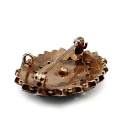 9ct Yellow Gold Antique Victorian Jet and Pearl Brooch