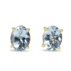 14ct Yellow Gold Aquamarine and Diamond Earrings