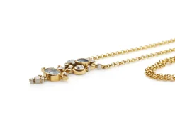 9ct Yellow Gold Aquamarine, Topaz and Diamond Necklace