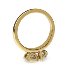 18ct Yellow Gold Asscher and Pear Diamond Moi et Toi Ring