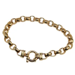 9ct Yellow Gold Belcher Link Bracelet with Bolt Clasp