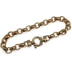 9ct Yellow Gold Belcher Link Bracelet with Bolt Clasp