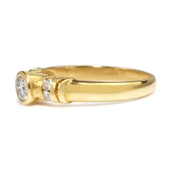 18ct Yellow Gold Bezel and Channel Set Diamond Ring
