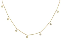 9ct Yellow Gold Bezel Diamond Necklace