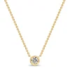 18ct Yellow Gold Bezel Diamond Solitaire Necklace