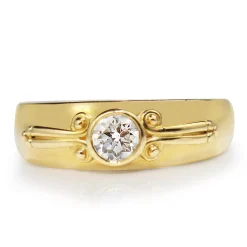 18ct Yellow Gold Bezel Diamond Ring