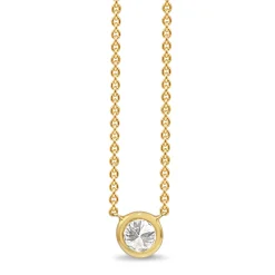 18ct Yellow Gold Bezel Diamond Solitaire Necklace