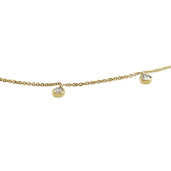 9ct Yellow Gold Bezel Diamond Necklace