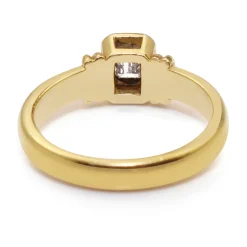 18ct Yellow Gold Bezel Diamond Solitaire Ring