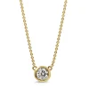 18ct Yellow Gold Bezel Solitaire Diamond Necklace