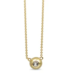 18ct Yellow Gold Bezel Solitaire Diamond Necklace