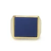 14ct Yellow Gold Big Square Agate Signet Ring