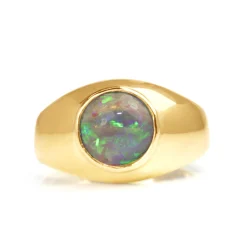 14ct Yellow Gold Black Opal Ring