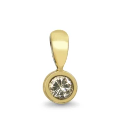 18ct Yellow Gold Champagne Bezel Solitaire Diamond Pendant