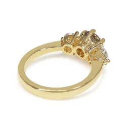 18ct Yellow Gold Champagne Diamond 3 Stone Ring